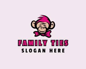 Fashion Bow Tie Monkey logo design