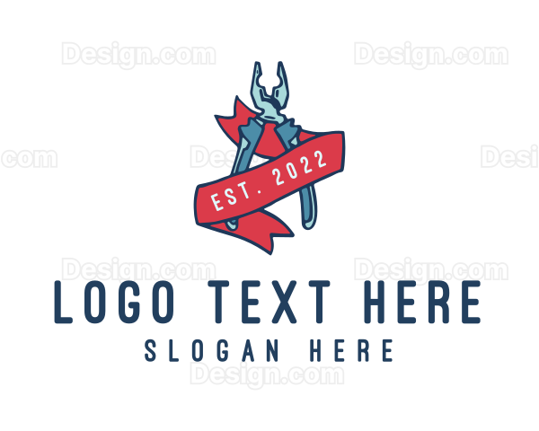 Pliers Tool Banner Logo