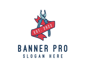 Pliers Tool Banner logo design