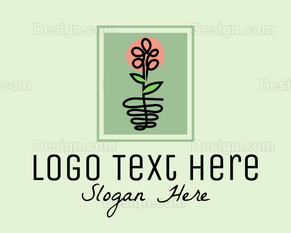 Flower Plant Frame Logo