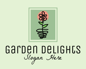 Flower Plant Frame  logo design