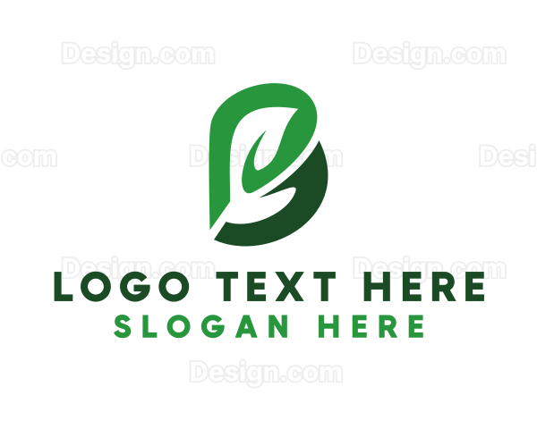 Herbal Teal Leaf Logo