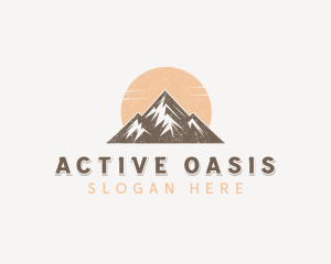 Mountain Hiking Tourist logo design