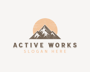 Mountain Hiking Tourist logo design