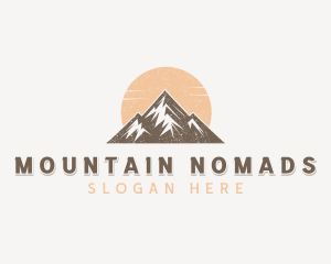 Mountain Hiking Tourist logo design