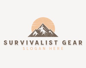 Mountain Hiking Tourist logo design