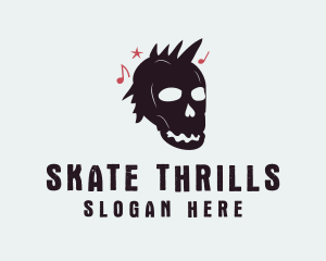 Punk Rock Band Skull logo design