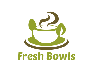 Spoon Bowl Leaf logo design