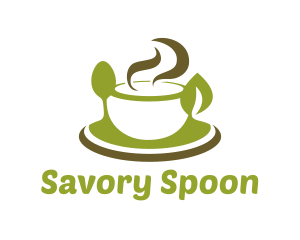 Spoon Bowl Leaf logo design