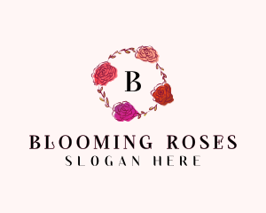 Watercolor Rose Flower  logo design