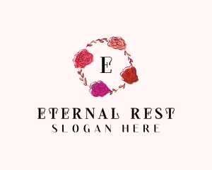 Watercolor Rose Flower  logo design