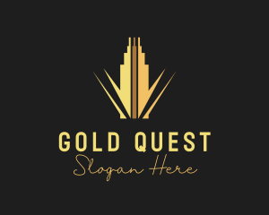 Gold Building Skyscraper logo design