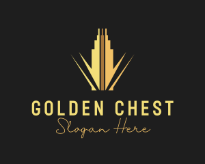 Gold Building Skyscraper logo design