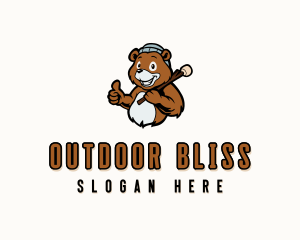 Bear Camping Adventure logo design