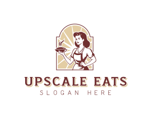 Woman Baking Pie Pastry logo design