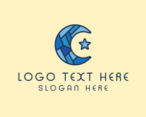 Blue Arabic Moon Star logo