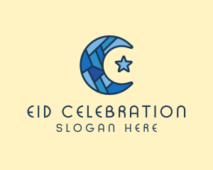 Blue Arabic Moon Star logo