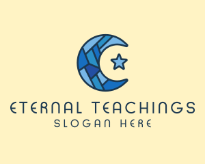 Blue Arabic Moon Star logo