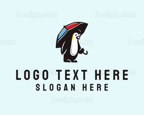 Umbrella Penguin Animal Logo