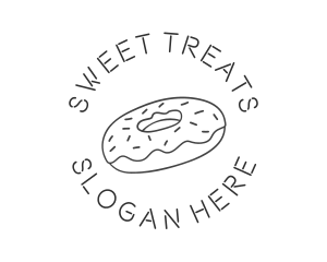 Sweet Donut Dessert logo design