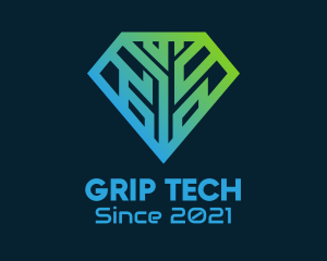 Gradient Diamond Tech logo design