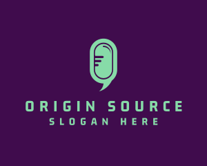 Microphone Podcast Letter O  logo design