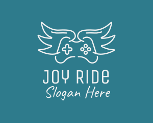 Winged Gamer Joystick  logo design