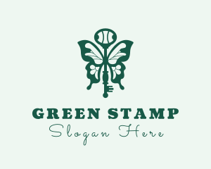 Green Butterfly Key logo design