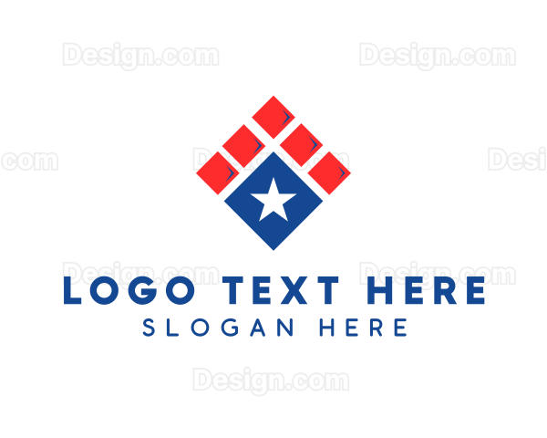 Patriotic Star Tile Logo