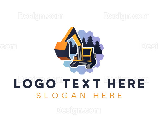 Digger Excavator Builder Logo