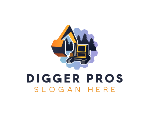 Digger Excavator Builder logo design