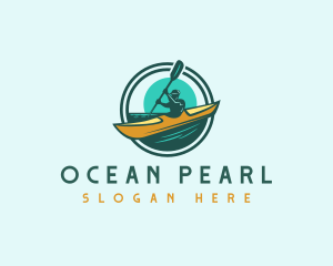 Kayaking Ocean Vacation logo design