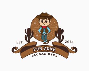 Western Cowboy Kid logo design