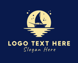 Sailing Boat Moon Logo