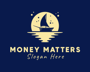 Sailing Boat Moon Logo