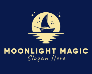 Sailing Boat Moon logo design