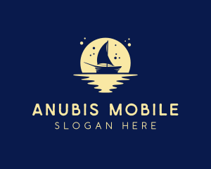 Sailing Boat Moon logo design