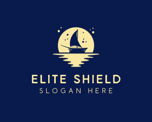 Sailing Boat Moon logo design