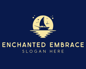 Sailing Boat Moon logo design