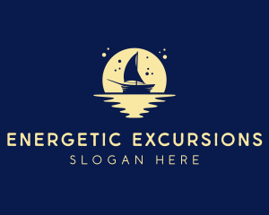 Sailing Boat Moon logo design