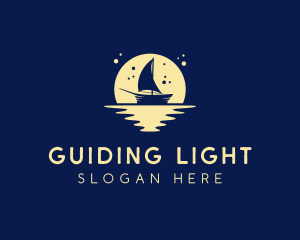 Sailing Boat Moon logo design