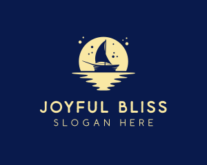 Sailing Boat Moon logo design