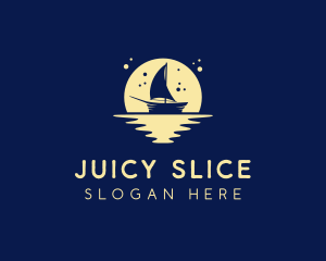 Sailing Boat Moon logo design