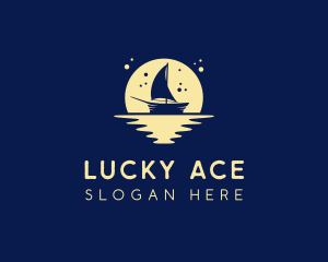 Sailing Boat Moon logo design