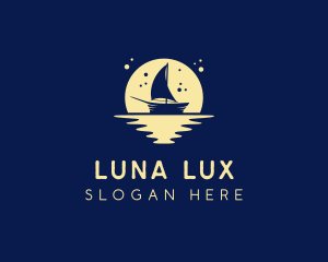 Sailing Boat Moon logo design