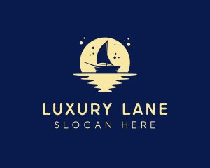 Sailing Boat Moon logo design