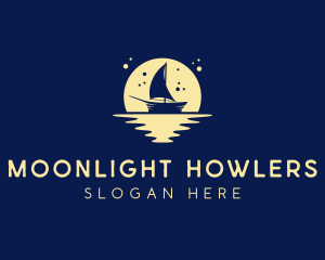 Sailing Boat Moon logo design