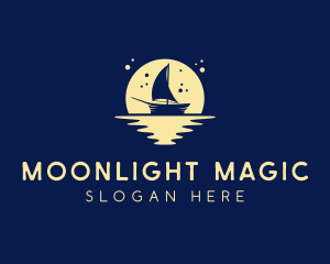 Sailing Boat Moon logo design