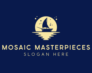 Sailing Boat Moon logo design