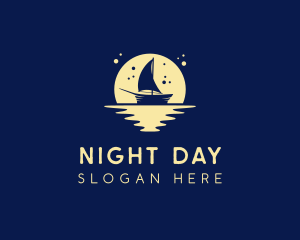 Sailing Boat Moon logo design